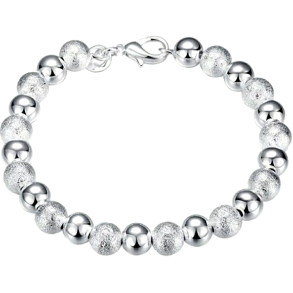Don't Ask Jewelry - Beautiful Sparkling Silver Beaded Bracelet